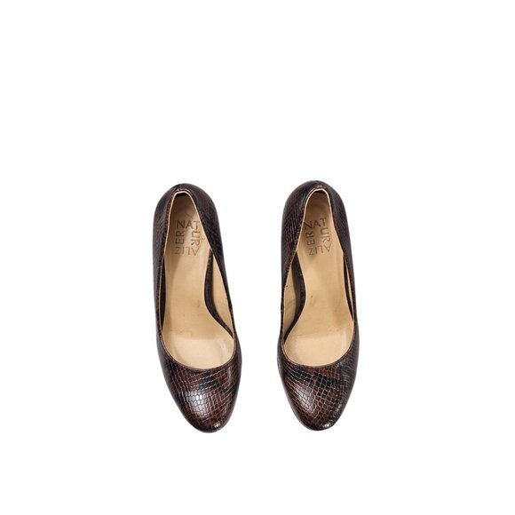 Nine West Faux Snakeskin Platform Heels Size 5.5 US Brown - Picture 1 of 5